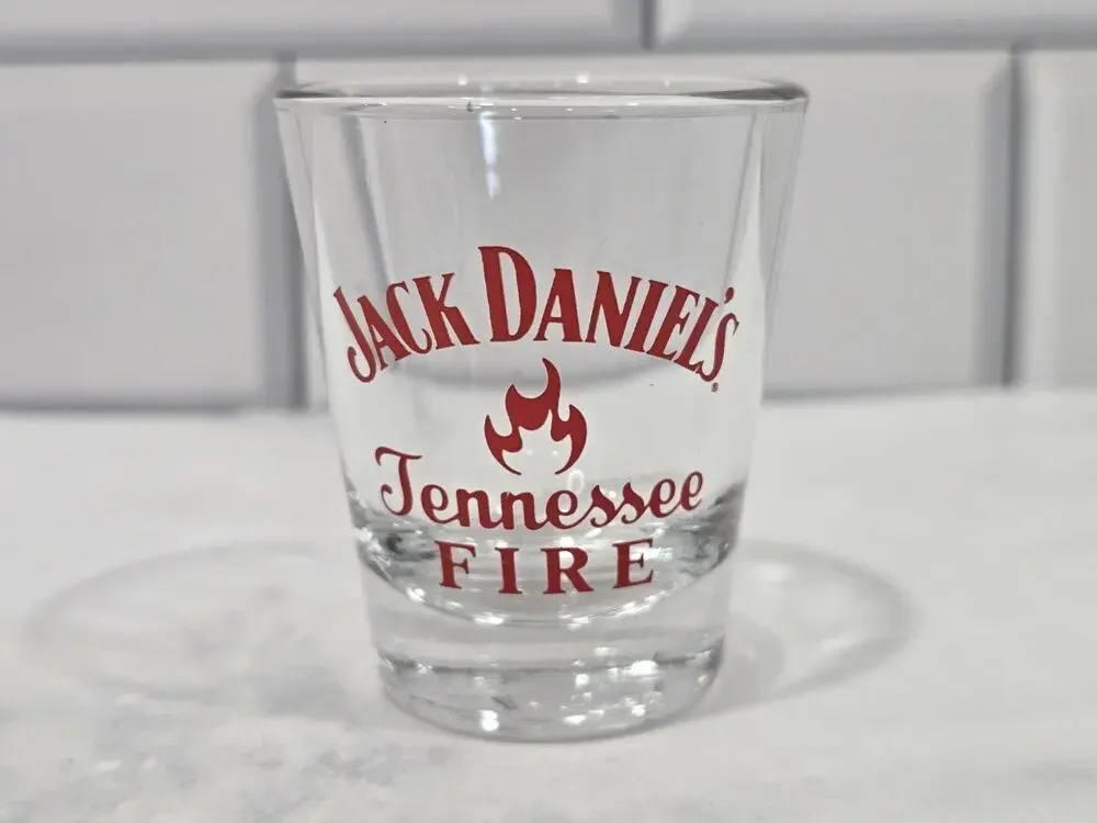 Jack Daniel’s Tennessee Fire Shot Glass – Libbey USA – Red – Collectible